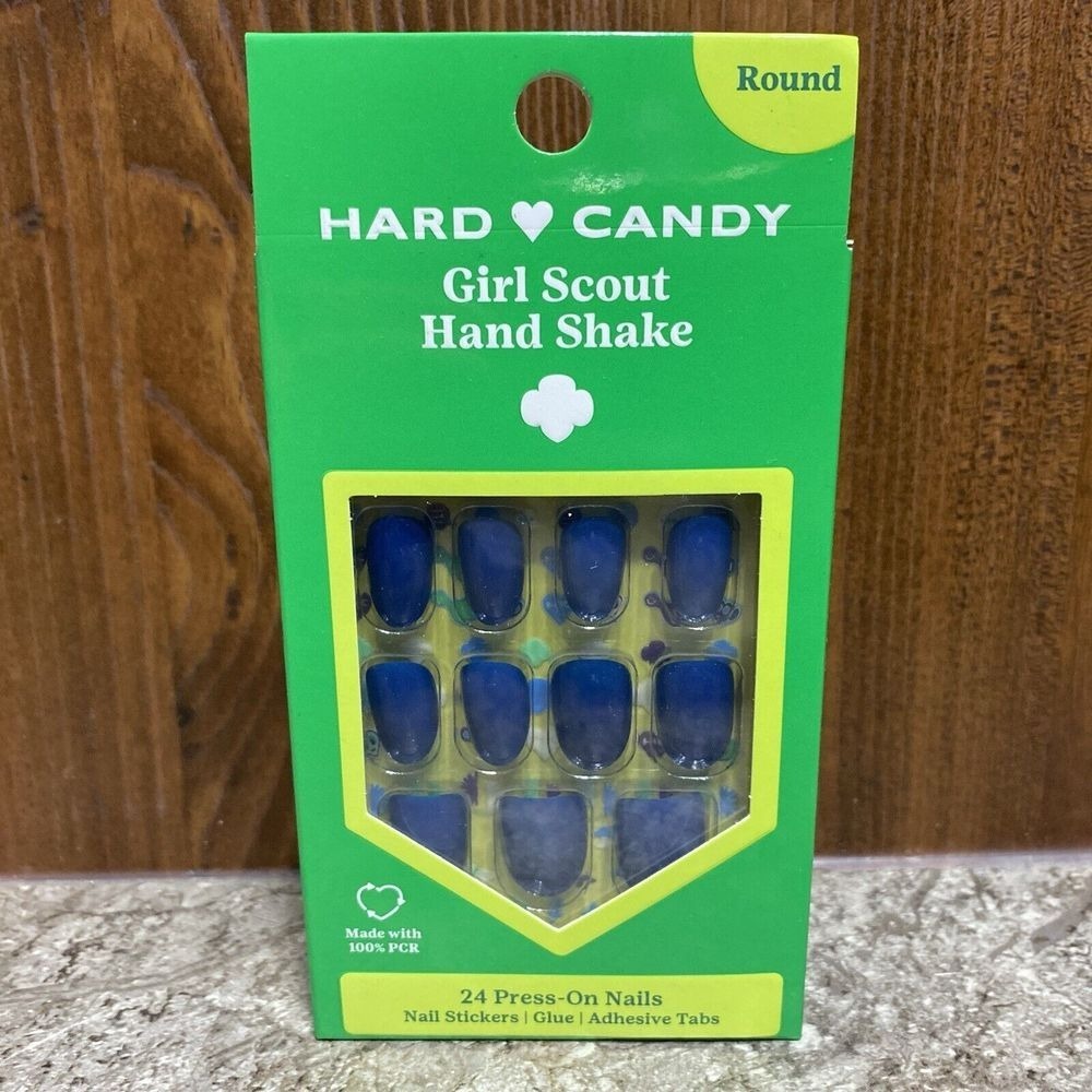 Hard Candy Girl Scout Hand Shake 24‎ Press On Royal Blue Nails New